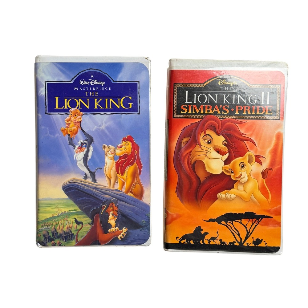 Disney Lion King I & II VHS Lot Kids Family Cartoon Classic Movies 90s Vintage
